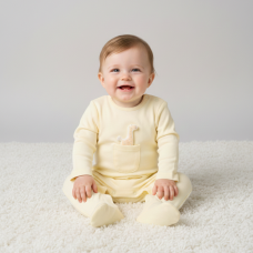 H14050: Baby Giraffe Padded Applique All In One On A Satin Padded Hanger (0-9 Months)